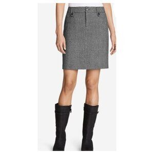 Eddie Bauer Grey Tweed Wool Mini Skirt NWT